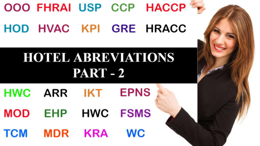 Abbreviations Used In Hotels